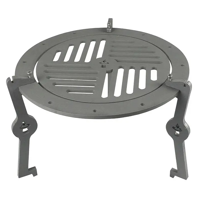 Remundi Grillrost Set - Durchmesser: 35 cm - Ein runder Grillrost aus Metall mit Schlitzen und Beinen zum Aufstellen für ein optimales Grillerlebnis im Freien.