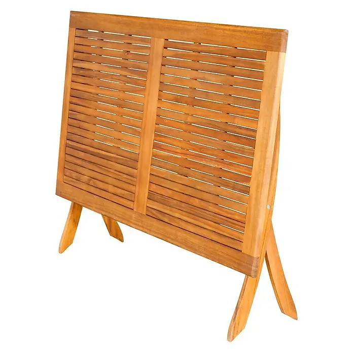 Gartenmöbel-Set Diana/Pauline Diningsessel - 4 -tlg., Akazie/Polyrattan/Aluminium, Naturbraun/Bambus Grey - Zusammenklappbarer Holz-Beistelltisch für den Garten oder die Terrasse, ideal für kleine Räume und einfache Lagerung.