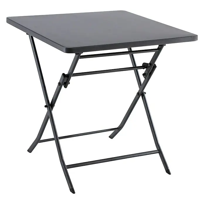 Sunfun Maja Balkonmöbel-Set - 3 -tlg., Aluminium, Stahl, Textilen, Anthrazit - Klappbarer, quadratischer Tisch in dunkler Farbe, ideal für kleine Räume oder den Transport. Praktisch und platzsparend.