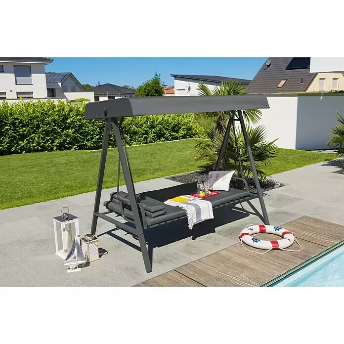 Sunfun Maja Hollywoodschaukel - 230 x 135 x 188 cm, Anthrazit - Stimmungsaufnahme