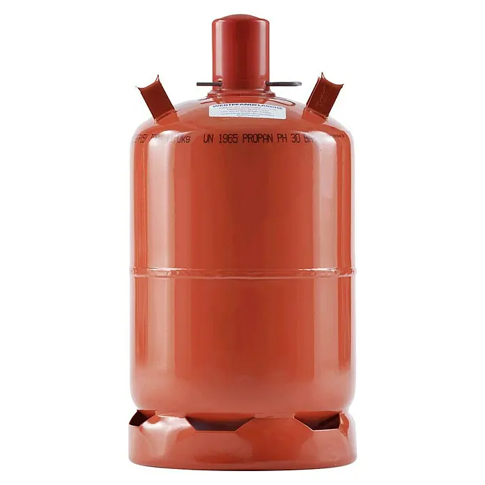 Hoyer Propangas-Flasche Pfandflasche ohne Füllung* - Fassungsvermögen: 11 kg - Rote Gasflasche mit Beschriftung. Die Propanflasche ist für den sicheren Transport und die Lagerung von Propangas konzipiert.