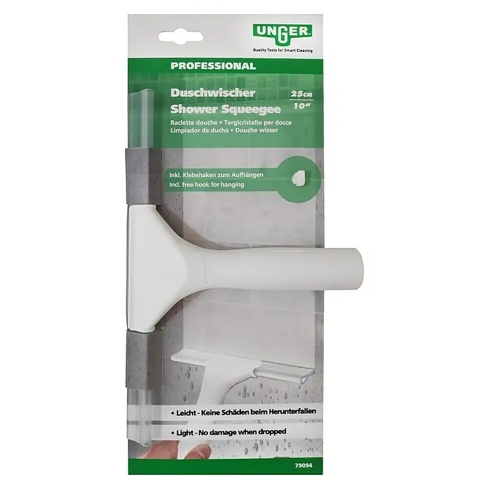 Unger Professional Duschwischer - Weiß, 25 cm, Kunststoff - Bild einer Verpackung für einen UNGER Duschwischer mit der Aufschrift "Professional".