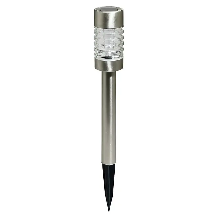 Luxform Solar-Erdspieß Torino - L x B x H: 7,5 x 7,5 x 58 cm, Silber, 8 lm - Solar-Gartenleuchte mit Edelstahlfinish. Diese stilvolle Leuchte erhellt Ihren Außenbereich mit sanftem Licht und ist einfach zu installieren.