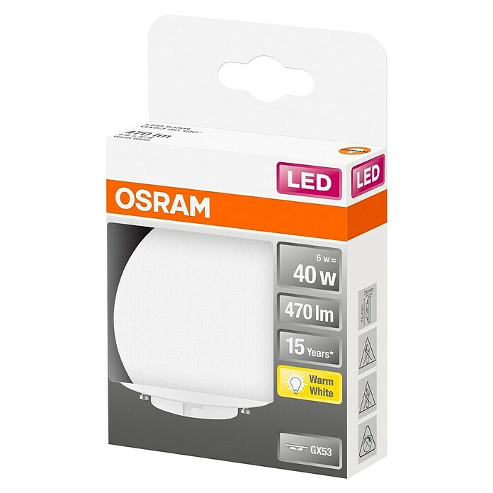 Osram Star Ledlamp GX53 40 (GX53 , Niet dimbaar, Warm wit, 470 lm, 4,9 W) | BAUHAUS