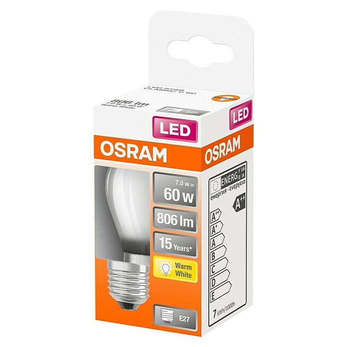 Osram Retrofit LED-Lampe Classic P 60 (E27, Nicht Dimmbar, Warmweiß, 806 lm, 7 W) | BAUHAUS