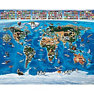 Walltastic Fotobehang Map of the World (12 -delig, 244 x 305 cm)