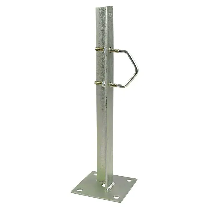 Televés Soporte en forma de L - Metal - Poste metálico con placa base cuadrada y asa en forma de U, fijado firmemente con tornillos. Ideal para diversas aplicaciones de montaje.