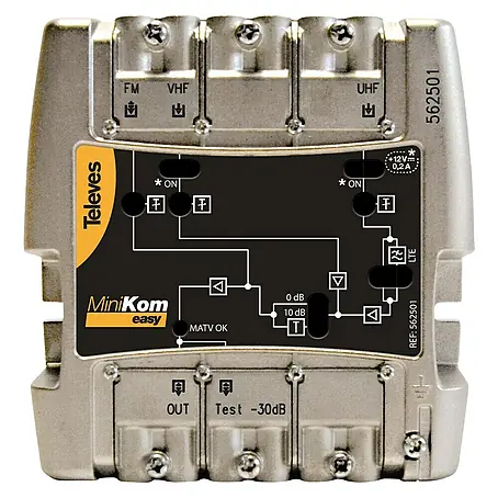 Televés  Amplificador banda ancha MiniKom EasyF 3 entradas
