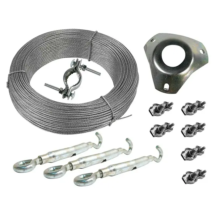 Televés Kit de montaje de vientos - Apto para: Antena, Ø x Al: 4,5 cm x 25 m - Aquí tienes un kit de cable de acero con material de montaje. Ideal para diversas aplicaciones, robusto y fiable.