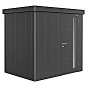 Biohort Neo Gerätehaus 1B (Außenbreite inkl. Dachüberstand: 236 cm, Außentiefe inkl. Dachüberstand: 180 cm, Stahl, Dunkelgrau Metallic, Einzeltür) | BAUHAUS