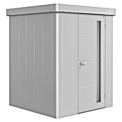Biohort Neo Gerätehaus 1A (Außenbreite inkl. Dachüberstand: 180 cm, Außentiefe inkl. Dachüberstand: 180 cm, Stahl, Silber Metallic, Einzeltür) | BAUHAUS