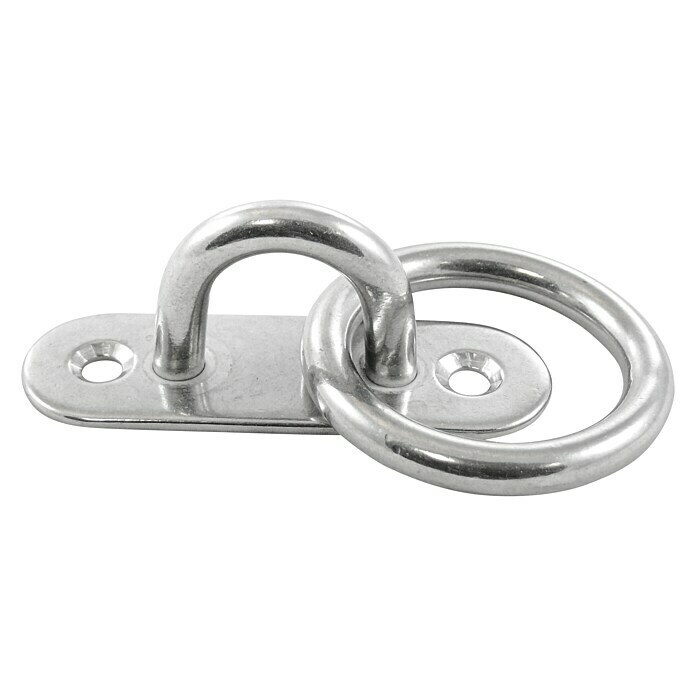 Marinetech Pločica s navojem za jarbol Mit Ring  (Oprema: Prsten, D x Š: 60 x 20 mm, Plemeniti čelik, Vrsta čelika: A2) | BAUHAUS