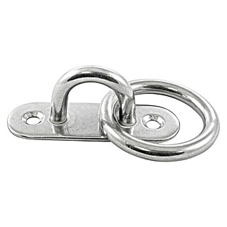 Marinetech Pločica s navojem za jarbol Mit Ring (Oprema: Prsten, D x Š: 60 x 20 mm, Plemeniti čelik, Vrsta čelika: A2)