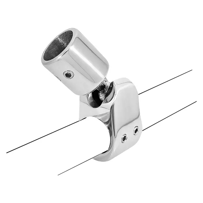 Marinetech Conector articulado - Apto para: Tubos hasta Ø 22 mm, Acero inoxidable, A4 - Soporte de barandilla de acero inoxidable con ángulo ajustable, perfecto para la construcción de barcos. Superficie brillante y robusto.