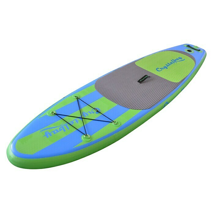 Crystalbay SUP-Board 285 StripesL x B x H: 285 x 71 x 12 cm, Nutzlast: 90 kg, Aufblasbar, Blau/Grau/Grün Diagonal View