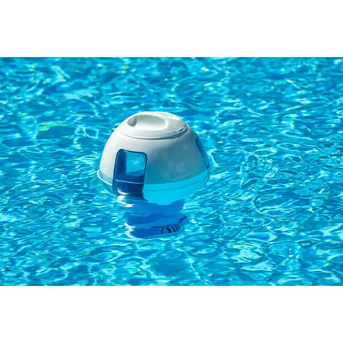 Malibu Schwimmdosierer - Weiß - Schwimmender Pool-Chlorinator zur einfachen Dosierung von Chemikalien. Für sauberes und klares Wasser mit optimalem Schutz vor Verunreinigungen.