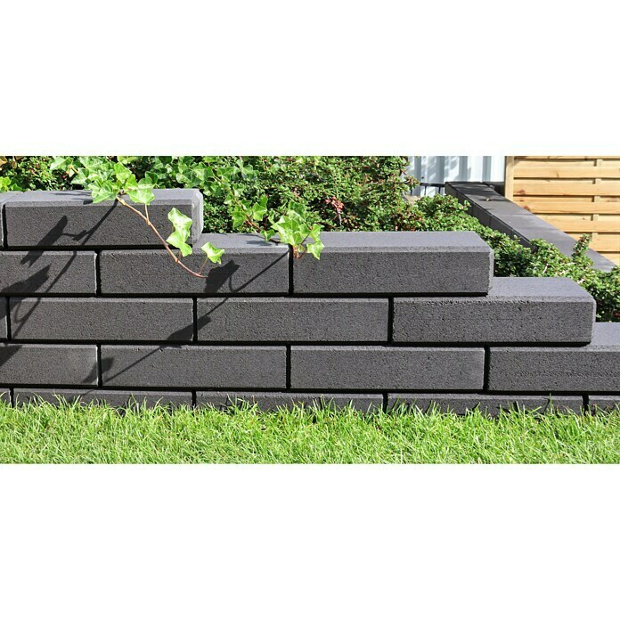 Mauerstein C-Line Block30 x 15 x 7,5 cm, Anthrazit, Beton Use Shot