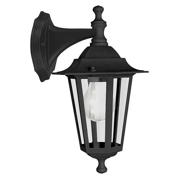 Eglo Laterna 4 Außenwandleuchte - 60 W, Schwarz, IP44, Abwärts - Elegante schwarze Wandleuchte im Laternenstil für den Außenbereich. Die Leuchte sorgt für stimmungsvolle Beleuchtung und einen klassischen Akzent an jeder Fassade.