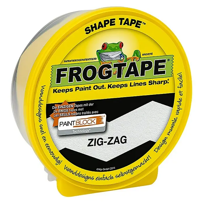 Frogtape Kreativklebeband Shape Tape - Zig-Zag, 22,8 m x 46 mm - FrogTape Shape Tape Zig-Zag: Perfekt für Wanddesigns. Hält Farbe fern und sorgt für scharfe Linien, für einfache, selbstgemachte Wandgestaltung.