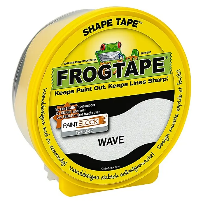 Frogtape Kreativklebeband Shape Tape - Wave, 22,8 m x 46 mm - Dose FrogTape Shape Tape™ Wave, perfekt für präzise, kreative Wandgestaltungen und saubere Farbkanten, mit patentierter PaintBlock-Technologie.