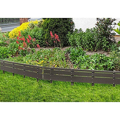 Floraworld Beeteinfassung Mali (118 x 40 cm, Kunststoff, Anthrazit)