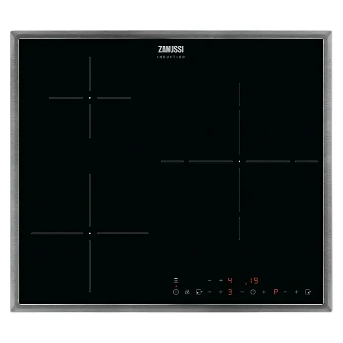 Zanussi Placa de cocción ZITN633X - Número de fogones de inducción: 3 ud. - Una placa de inducción Zanussi con cuatro zonas de cocción y pantalla digital para un control preciso en su cocina.