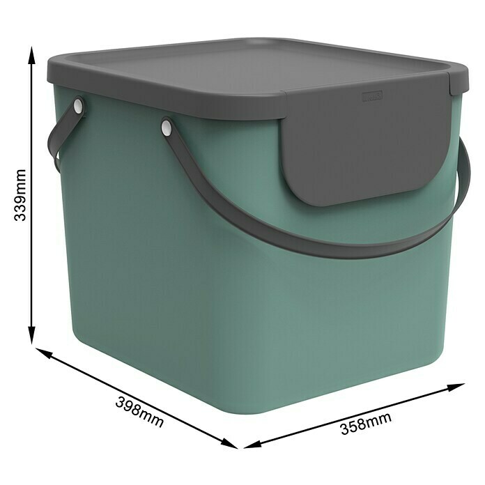 Rotho Albula Mülltrennsystem40 l, Mistletoe Grün, Eckig, Kunststoff Unknown