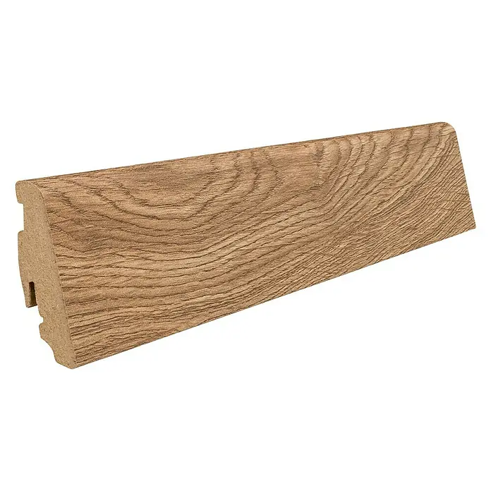 Living by Haro Sockelleiste Eiche Calgary Natur - 220 cm x 19 mm x 58 mm, MDF - Holzsockelleiste mit Maserung, ideal für jeden Raum. Die Leiste bietet eine saubere und stilvolle Lösung für Wand- und Bodenabschlüsse.