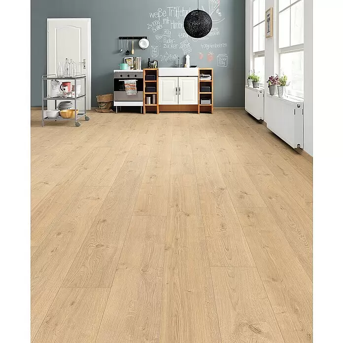 Living by Haro Laminatmuster Gigante Eiche Calgary Creme - 200 x 243 x 8 mm, Landhausdiele - Stimmungsaufnahme