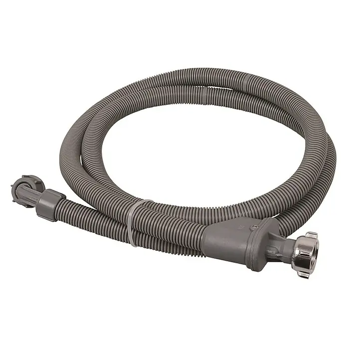 Sicherheits-Zulaufschlauch - Länge: 300 cm, ¾″, Grau - Flexibler Abwasserschlauch mit grauem Anschlussstück und verchromter Mutter für Spülmaschine oder Waschmaschine.