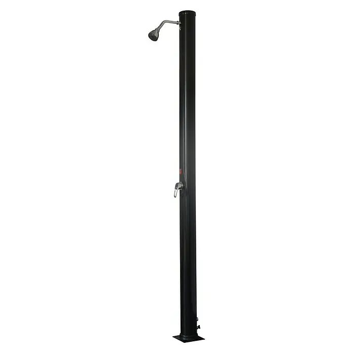 Malibu Solardusche - Höhe: 225 cm, Kunststoff, Schwarz, 18 l - Außendusche in Schwarz mit Duschkopf und Wasserhahn zur Erfrischung im Garten. Die Gartendusche ist robust und wetterfest.