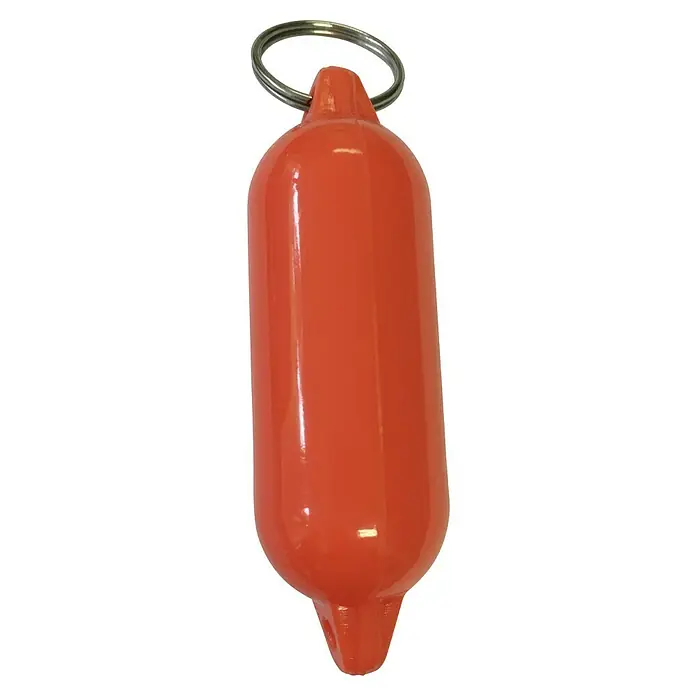 Talamex Schlüsselanhänger Fender - Orange - Ein roter, zylindrischer Schwimmkörper mit Schlüsselring. Ideal für Wassersport und als Schlüsselanhänger, der nicht untergeht.