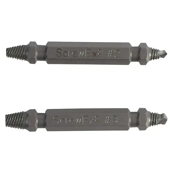 Broszio Schraubenausdreher Screw-Ex² - 2 -tlg. - Doppelseitige Schraubenausdreher-Bits ScrewEx² #2 und #3 für beschädigte Schrauben.