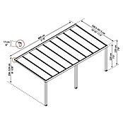 Palram – Canopia Terrassenüberdachung Stockholm (B x T: 660 x 340 cm, Anthrazitgrau, Polycarbonat, Klar) | BAUHAUS