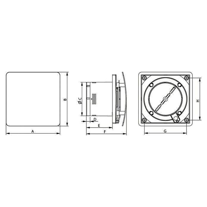 Bosch Ventilator Fan 1500 DHWeiß, Durchmesser: 100 mm, Luftfeuchtigkeitssensor Unknown