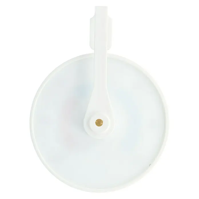 TFA Dostmann Kühlschrankthermometer - Analog - Nahaufnahme einer weißen Deckenleuchte mit einem runden Lampenschirm und einer zentralen Aufhängung. Schlichtes und modernes Design.