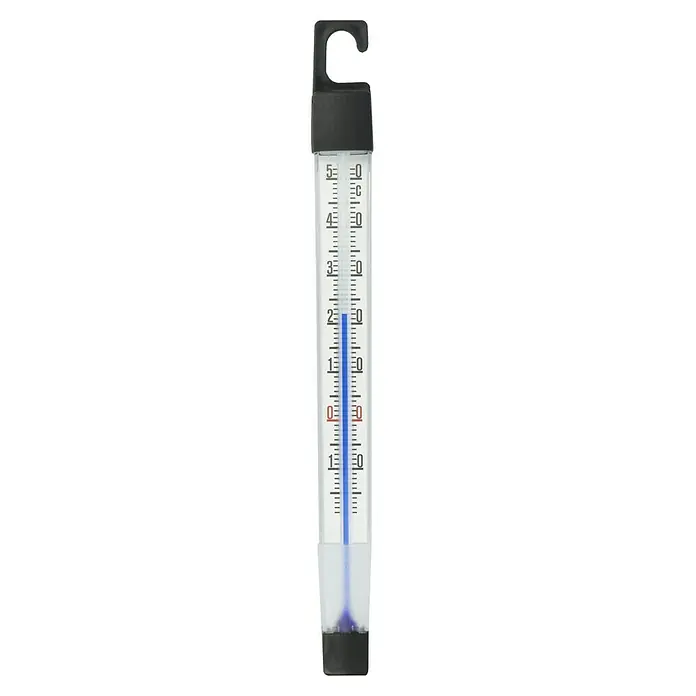 TFA Dostmann Vielzweckthermometer - Höhe: 15 cm - Ein Thermometer zeigt eine Temperatur von etwa 2 Grad Celsius an. Dieses Thermometer ist ideal für die Temperaturmessung im Innenbereich.