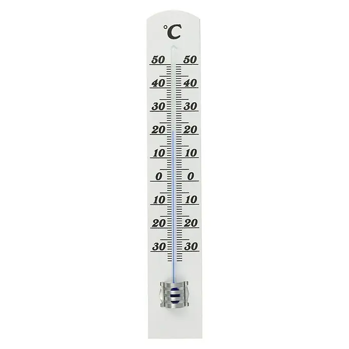 TFA Dostmann Innen-Thermometer - Analog, L x B x H: 1,6 x 3,1 x 18 cm, Weiß - Nahaufnahme eines Thermometers, das eine Temperatur von etwa 17 Grad Celsius anzeigt, ideal zur Temperaturmessung.