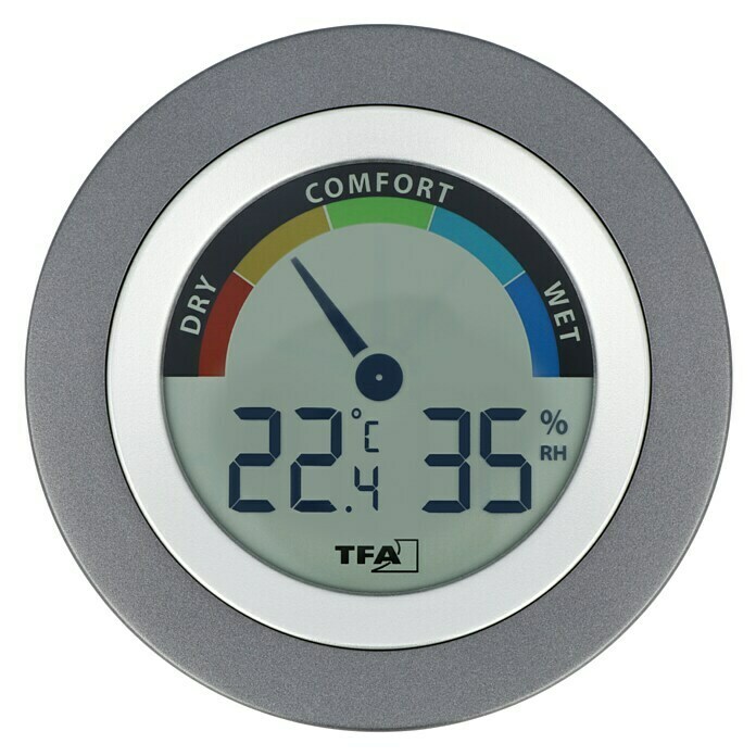 TFA Dostmann Thermo-Hygrometer CosyDigital, Durchmesser: 10,4 cm Front View