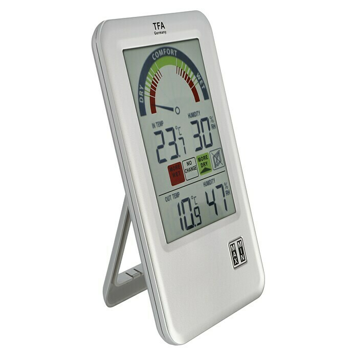 TFA Dostmann Funk-Thermo-Hygrometer Bel AirDigital, Reichweite Sensor: 100 m Diagonal View