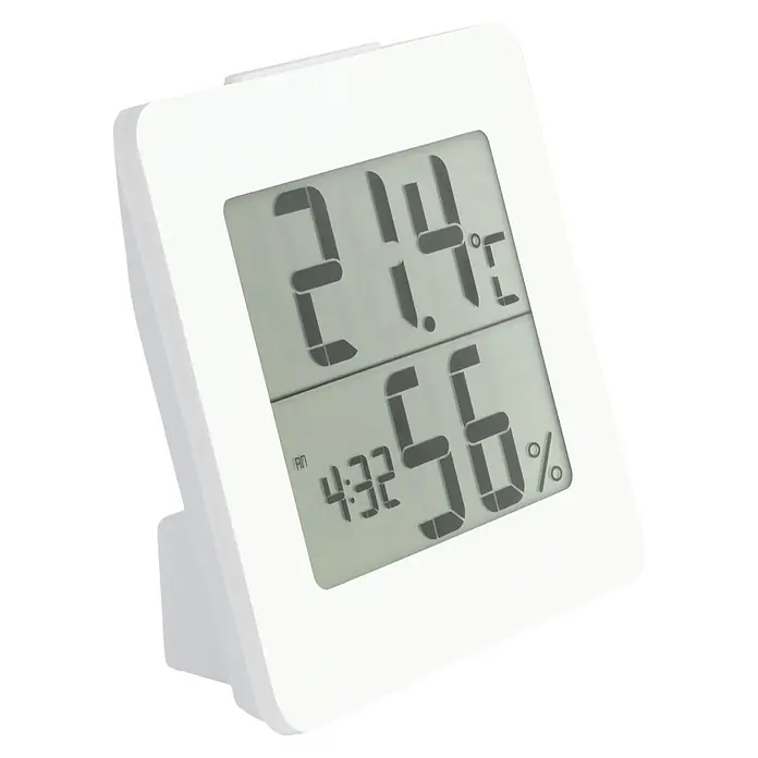 TFA Dostmann Thermo-Hygrometer - Breite: 9,4 cm - Digitales Thermometer mit Temperatur- und Feuchtigkeitsanzeige für ein gesundes Raumklima.