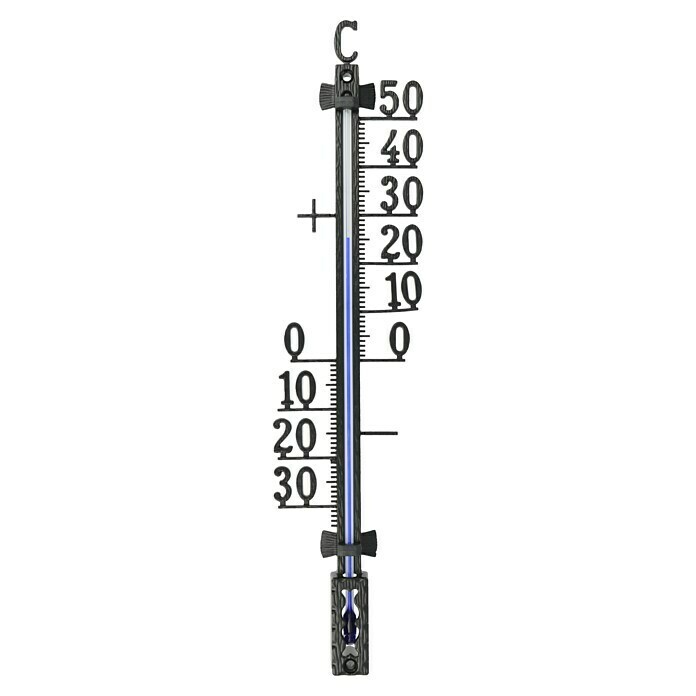 TFA Dostmann AußenthermometerAnzeige: Analog, Höhe: 27,5 cm, Metall, Schwarz Front View