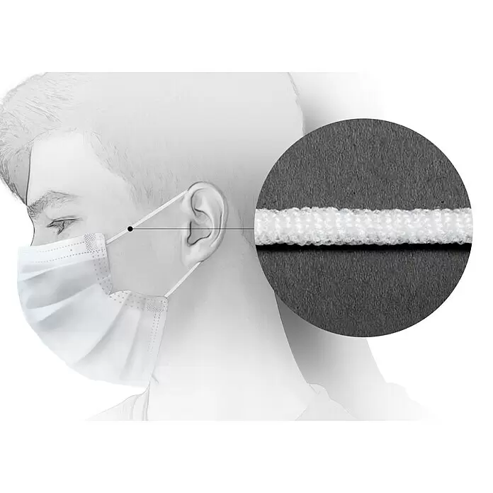Medizinische Maske weiß - 50 Stk. - Detailaufnahme