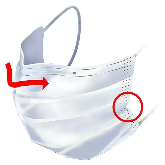 Medizinische Maske weiß - 50 Stk. - Detailaufnahme