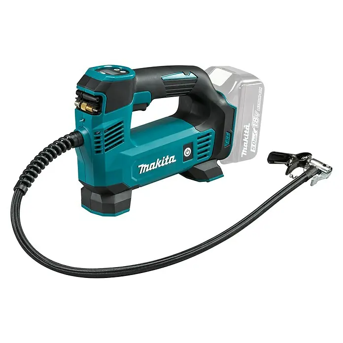 Makita LXT 18V Akku-Kompressor DMP180Z - 18 V, Ohne Akku, 8,3 bar - Makita DMP180Z Akku-Luftpumpe mit digitalem Display für präzises Aufpumpen von Reifen und Bällen. Kompaktes, leichtes Design für einfachen Transport.