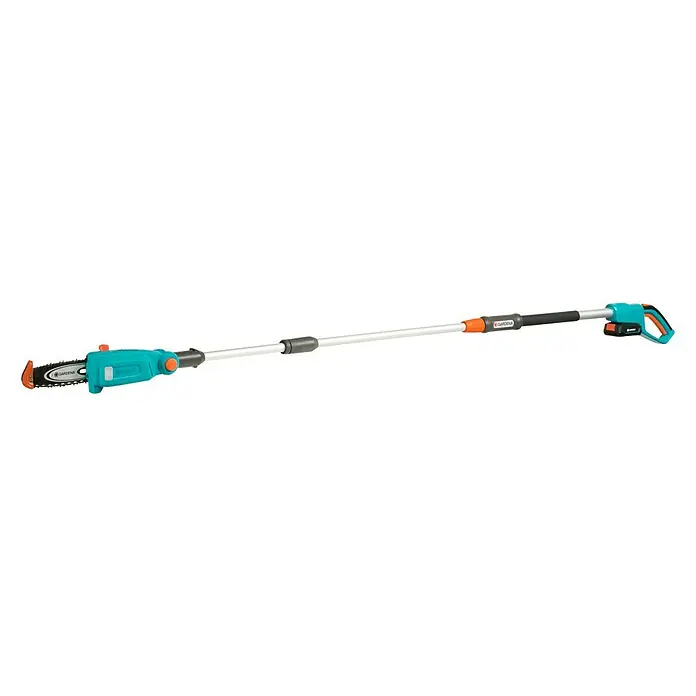 Gardena Power for All 18V Teleskop-Heckenschere - 18 V, 1 Akku, Schwertlänge: 42 cm - Gardena Akku-Hochentaster mit verstellbarem Teleskopstiel für müheloses Schneiden hoher Äste vom Boden aus.