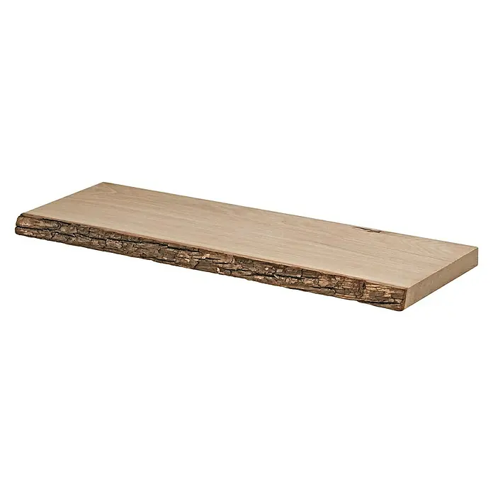Dolle Wandboard - L x B x H: 60 x 20 x 2,5 cm, Holz - Rustikale Holzablage mit Baumkante. Ideal als Dekoration oder für die Präsentation von Produkten.