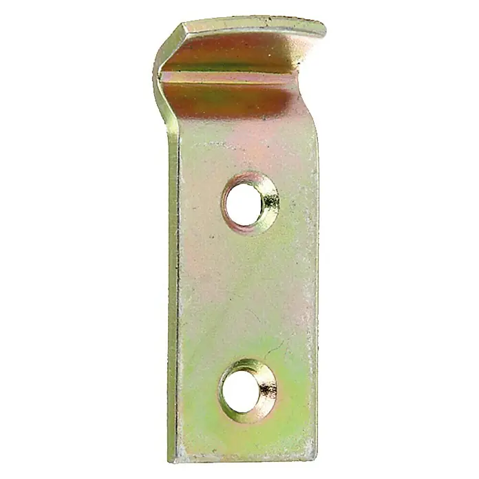 Stabilit Cierre de gancho - An x L: 25 x 83 mm - Placa de montaje metálica con dos agujeros y un gancho curvo para sujeción.
