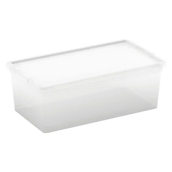 KIS Aufbewahrungsbox C-Box XS+ - 19 x 33,5 x 12 cm, 6 l, Transparent - Ein durchsichtiger, rechteckiger Kunststoffbehälter mit Deckel, ideal zur Aufbewahrung verschiedener Gegenstände. Praktisch und vielseitig einsetzbar.