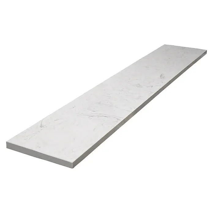 Fensterbank Mountain White Micro - 151 x 25 x 2 cm, Weiß, Kunststein, Agglo-Marmor - Arbeitsplatte aus Marmorimitat. Das elegante Design und die hochwertige Verarbeitung machen diese Arbeitsplatte zu einem Blickfang in jeder Küche.